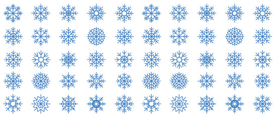 Stunning collection of unique snowflakes for elegant winter designs, perfect for holiday cards, banners and frosty backgrounds