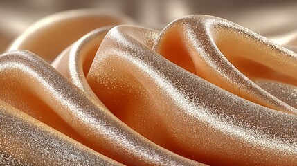 Elegant satin fabric with shimmering texture in warm golden tones