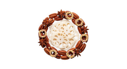 Intricate floral arrangement with dried elements and white centerpiece