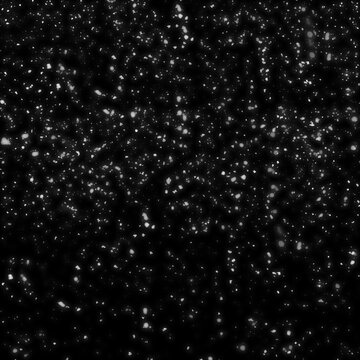 Snow overlay with thick, large, irregular white flakes and smaller particles covering a dark black background vertically