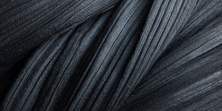 Dramatic black plant fiber pattern shows texture with rhythmic lines in dark monochrome natural theme - Powered by Adobe