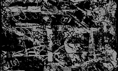 Abstract black and white distorted grungy textured background