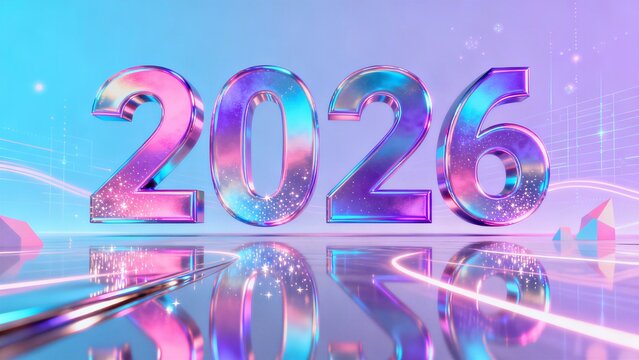 The year is 2026 and it is a bright and colorful image - Powered by Adobe