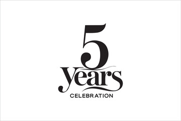 Elegant 5 Years Celebration Typography Design