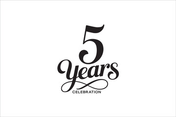 Elegant 5 Years Celebration Typography Design