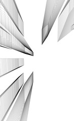 Modern building. Architectural background 3D illustration