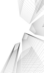 Modern building. Architectural background 3D illustration