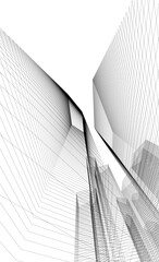 Modern building. Architectural background 3D illustration