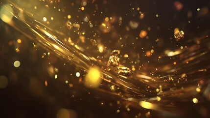 Golden Sparkles and Light Rays Creating a Magical Atmosphere