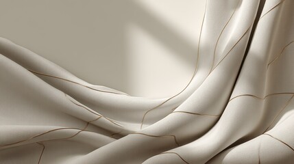 Elegant Draped Fabric with Subtle Patterns and Soft Lighting Effects
