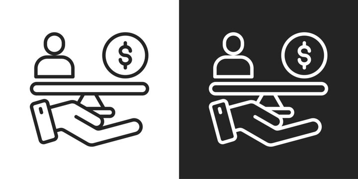 Balance Icon In Black And White Line Style