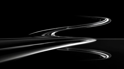 Abstract Curved Lines Reflection in Dark Background with Unique Patterns