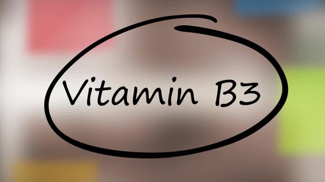 Vitamin B3 Black Marker Writing on Glass Surface