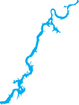 Chickamauga Lake, Tennessee Map Editable Vector