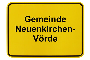 Illustration eines Ortsschildes der Gemeinde Neuenkirchen-Vörde in Niedersachsen	