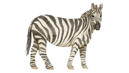 Watercolor Zebra Illustration Hand Painted African Wildlife Animal Art on White Background - 1