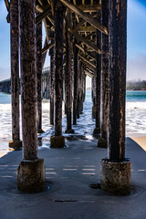 San Simeon Pier stretching out into San Simeon Cove near Downey Point California