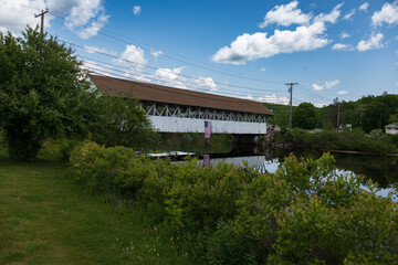 Groveton covered bridge spans the Upper Ammonoosuc river at Northumburland NH