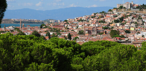 Obraz premium A view from the tourist town of Ayvalik in Balikesir, Turkey