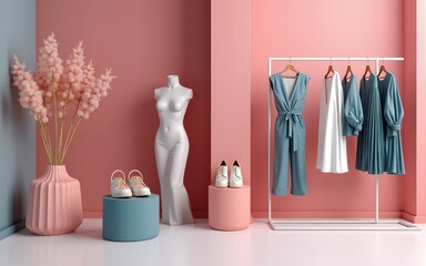 Explore 3D Virtual Clothing Shopping Experienc, Dive into a realistic virtual environment integrating online shopping. High quality