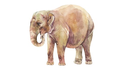 Naklejka premium Hand Painted Watercolor Elephant Illustration African Wildlife Animal Art - 1