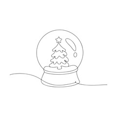 Snow globe with a Christmas tree inside holiday festive