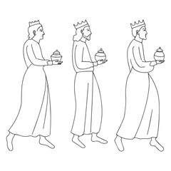 Three Kings Bearing Gifts crowns robes