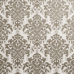 Obraz premium Elegant vintage wallpaper pattern with intricate floral designs in subtle beige tones