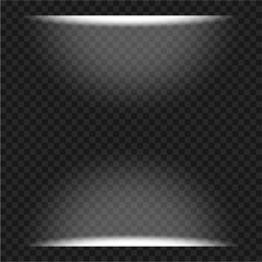 White Overhead Spotlight Glow Effect on Transparent Background