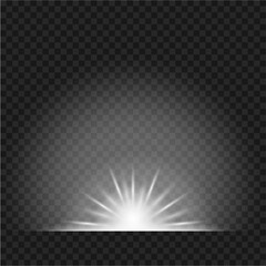 White Light Burst Glow Effect on Transparent Background