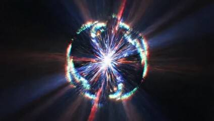 Abstract animation of an iridescent sphere on a black background, vertical 4k loop video, 3d render
 - Powered by Adobe