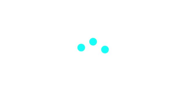 Three Cyan Dots Arranged in a Triangle Shape on a White Background circles