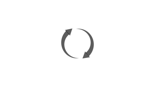 Gray circular arrows symbol on white background circle cycle