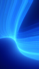 Abstract glowing blue curve resembling an energy stream or futuristic wave with smooth flow