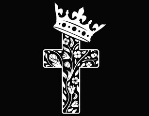 Jesus Is King Glory To God Christmas - printable editable vector art file.