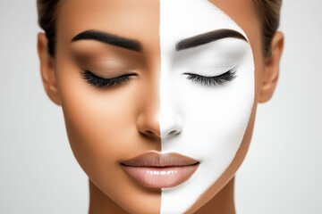 Fototapeta premium Facial skincare. Face beauty cosmetics