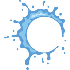 Abstract Blue Water Splash Forming a Circle on Transparent Background Dynamic Liquid Element Representing Motion and Fluidity