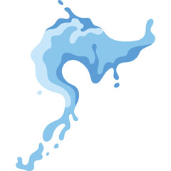 Abstract Blue Water Splash With Transparent Background Dynamic Liquid Flowing Motion Artistic Design