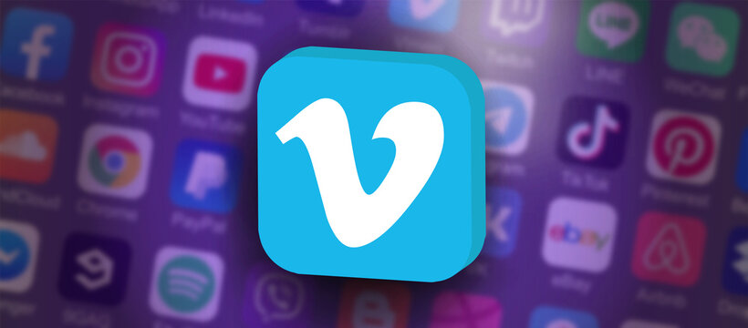 vimeo background. vimeo illustration.social media background. social media 3d.social media concept