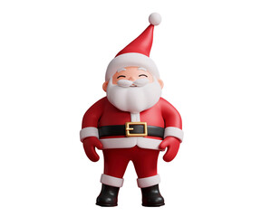 Cute 3D Chibi Santa Claus PNG – Transparent Background