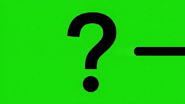 Slow Motion Silhouette of Question Mark Unrolling and Forming on Green Screen Loop
