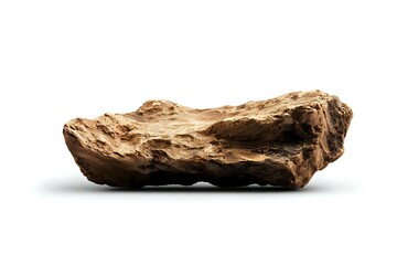 Weathered driftwood piece with natural texture and earthy tones isolated on white background, perfect for nature-inspired design projects.