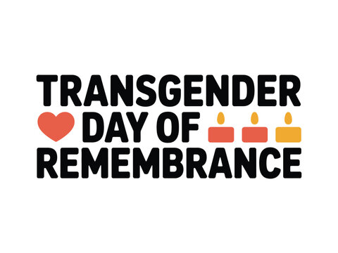 Transgender Day of Remembrance graphic with heart and candles