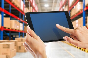 Smart Augmented Reality, warehouse management on tablet computer