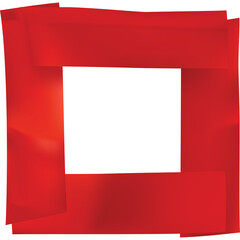 Abstract Red Square Frame with Transparent Center On White Background With Soft Light Gradient Effect
