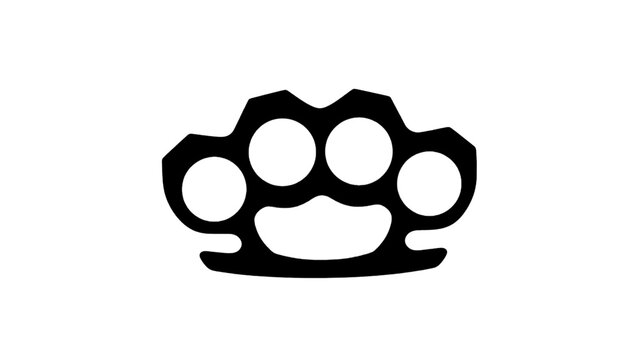 Vector illustration&nbsp;of black brass knuckles isolated on transparent background 