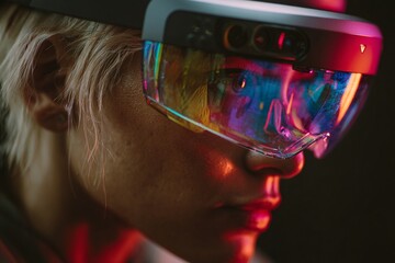 technician wearing holographic headset