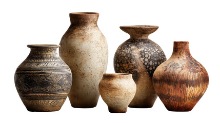 old ceramic vase on white background 