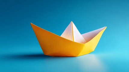 Metaphor for overcoming obstacles: a paper boat turning into a success symbol, illustrating business adaptability.
