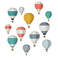 Colorful hot air balloons floating in the sky 7.